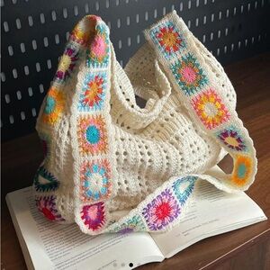 Black Crochet Shoulder Bag